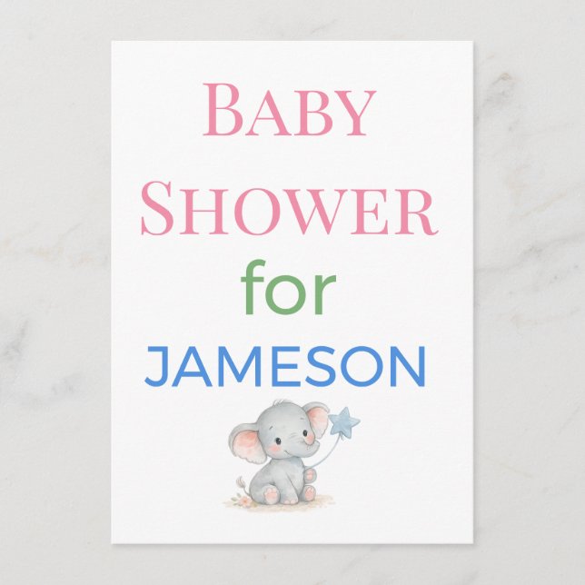 Cartão De Informações Baby Shower Invitations Enclosure Cards Signs | De (Frente)