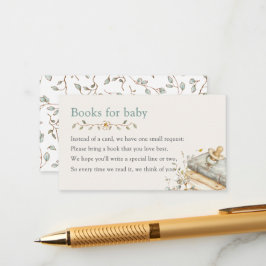Cartão De Informações Baby Shower Rustic Botanical Books For Baby 