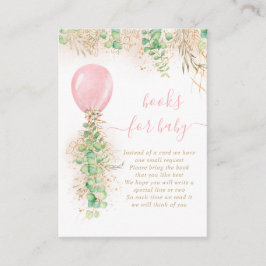 Cartão De Informações Balão-Rapariga Eucalyptus Dourado Glitter Book For