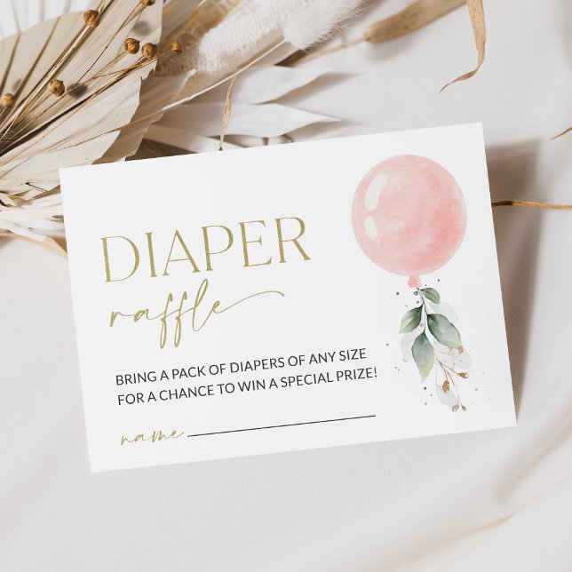 Cartão De Informações Balão Rosa, Eucalyptus, Greenerescência, Raffle Fr (Criador carregado)