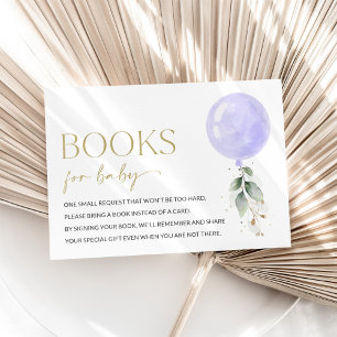 Cartão De Informações Balão Roxo, Verde, Folhagem, Livros Para Bebê