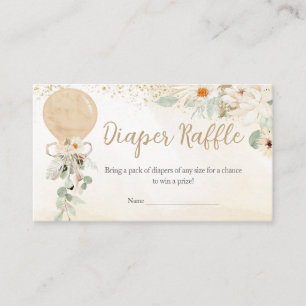 Cartão De Informações Balão Verde Gênero Fralda Neutra Raffle