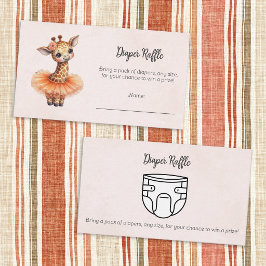 Cartão De Informações Ballerina Baby Shower Tutu Giraffe Diaper Game