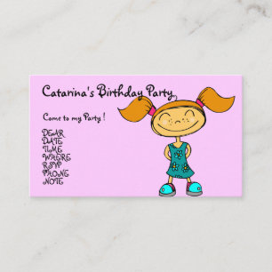 Cartão De Informações Ballerina Girl - Personalizada