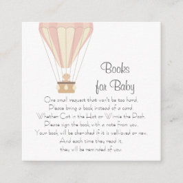 Cartão De Informações Balões de ar quente cor-de-rosa Livros para bebês