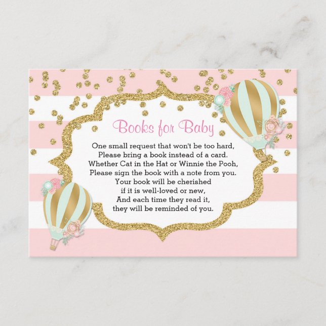 Cartão De Informações Balões de ar quente Livros para bebês trazem um li (Frente)