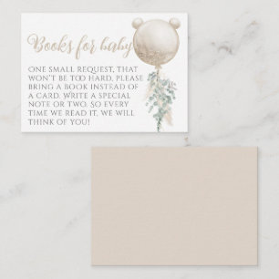 Cartão De Informações Balões de espera Chás de fraldas