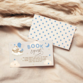 Cartão De Informações Balões de Urso Azul Livros de Chuvinha de Bebê Men