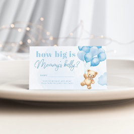 Cartão De Informações Balões de urso de pelúcia azul quão grande é a bar