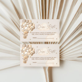 Cartão De Informações Balões de Urso Marrom Sorteio de Fraldas Chá de Be