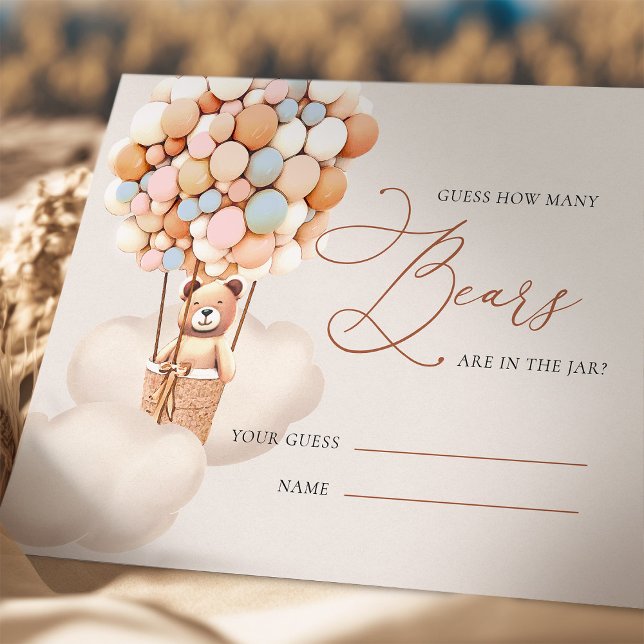 Cartão De Informações Balões de Urso Neutros Adivinham Quantos Bilhetes  (Criador carregado)