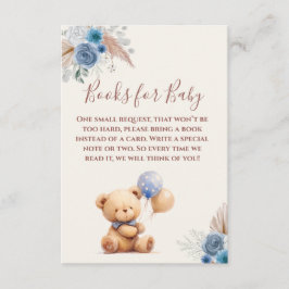 Cartão De Informações Balões de ursos de peluche giros Boho Livros Azuis
