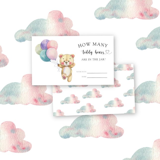 Cartão De Informações Balões de ursos de pelúcia - adivinhem quantos urs (Criador carregado)