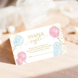 Cartão De Informações Balões Sexo Revelar Fralda Bilhete de Raffle Enclo