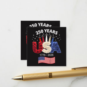 Cartão De Informações Bandeira Americana de Aniversário de 250 anos dos 