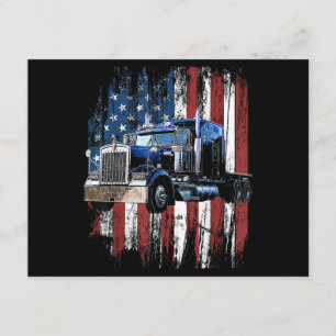 Cartão De Informações Bandeira Americana de Caminhoneiro Motorista de Ca