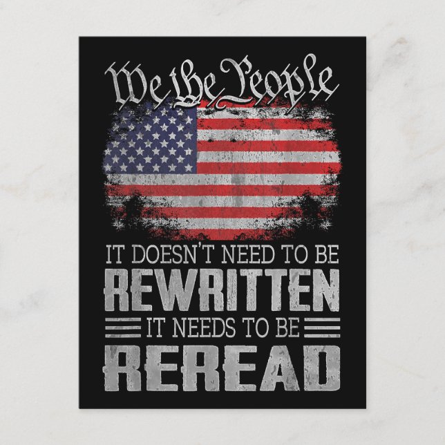 Cartão De Informações Bandeira dos EUA Constituição dos EUA Precisa Ser  (Frente)