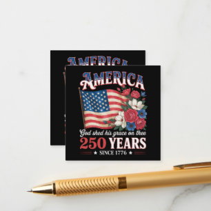 Cartão De Informações Bandeira Floral América 250 Anos