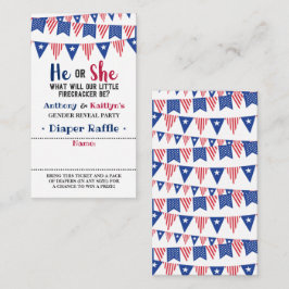 Cartão De Informações Bandeiras de Bunting 4º De Julho Festa De Revelaçã