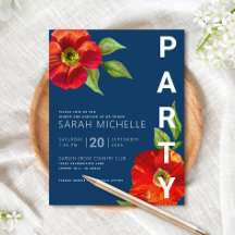 Bar Mitzvah Naval Aquarela Floral Negrito Moderno