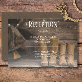 Cartão De Informações Barn & Boots Rustic Cowboy Recepção Ocidental