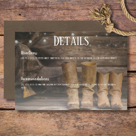 Cartão De Informações Barn & Boots Rustic Cowboy Western