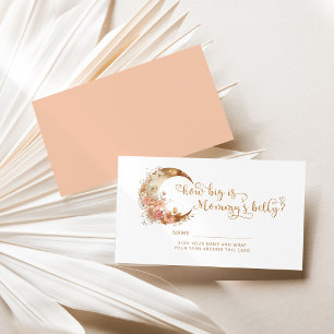 Cartão De Informações Barriga da mamãe está enorme lua boho rosa dourado