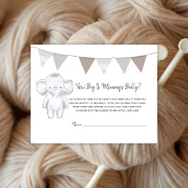 Cartão De Informações Barriga de Gestante Jogo do Tamanho Moderno Elefan