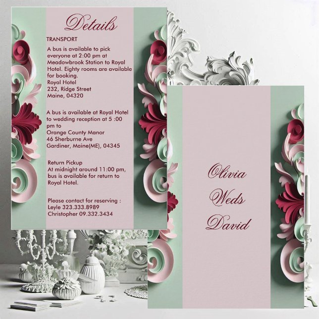 Cartão De Informações Barroco Elegância Motifs Florais Acanthus Swirls (Baroque Elegance Floral Motifs Acanthus Swirls Enclosure Card)