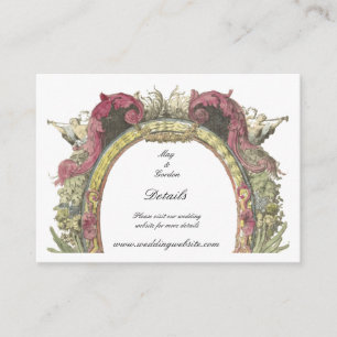 Cartão De Informações Barroco Rococó Floral Querubins Oval