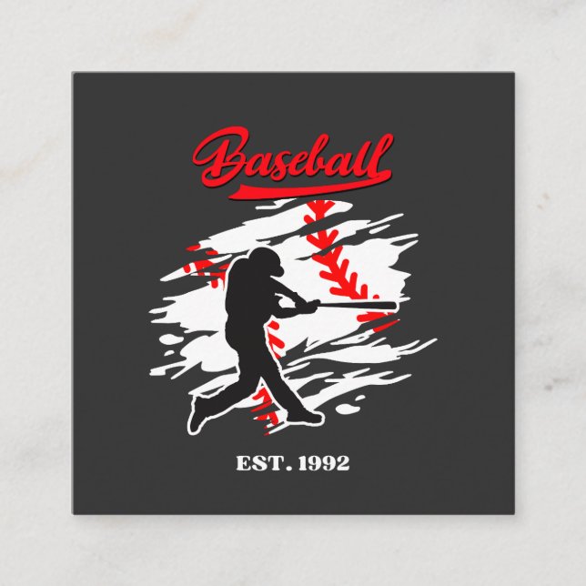 Cartão De Informações Baseball Silhouette Graphic Design – EST. 1992 (Frente)