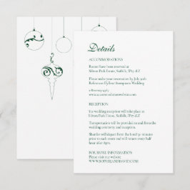 Cartão De Informações Bauble Ornaments Winter Green