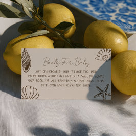 Cartão De Informações Beach Baby Shower Book For Baby Request  