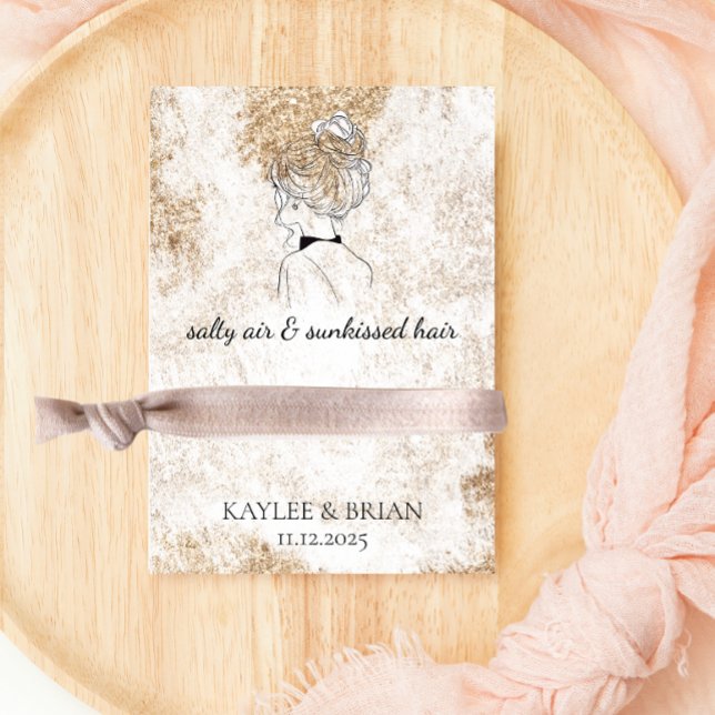 Cartão De Informações Beach Bridesmaid Hair Tie Scrunchie Holder (Criador carregado)