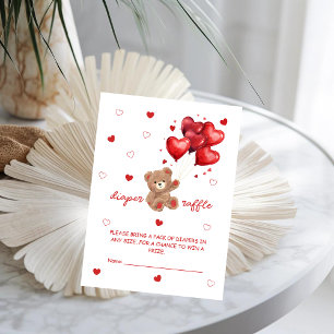 Cartão De Informações Bear Balloons - Jogo de rifa Fralda