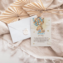 Bear Balões Azuis Livros para Chá de fraldas