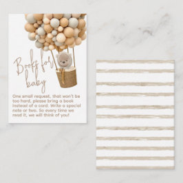 Cartão De Informações Bear Balões Modernos Chá de fraldas neutro em rela