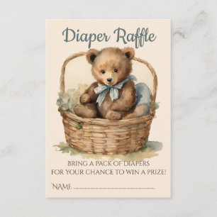 Cartão De Informações Bear Bear Cub Boy Fralda Raffle