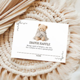 Cartão De Informações Bear Diaper Raffle Card 