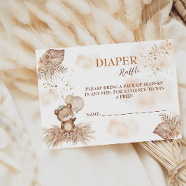 Cartão De Informações Bearly Wait Boho Urso balões Rifas de Fraldas