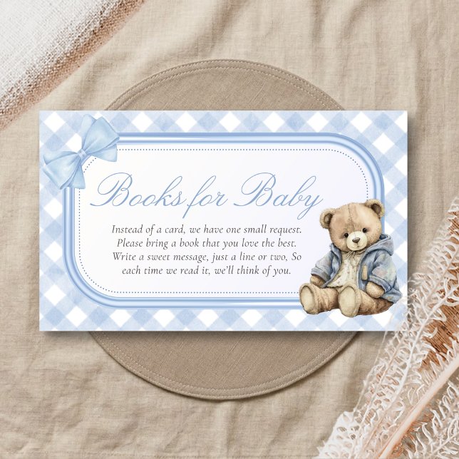 Cartão De Informações Bearly Wait Elegant Bear Shower Books for Baby (Blue Bear Baby Shower Books for Baby)