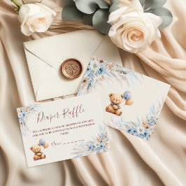 Cartão De Informações Bearly Wait Teddy Bear Baby Shower Diaper Raffle