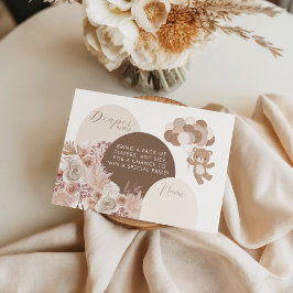 Cartão De Informações Bearly Wait Teddy Bear Neutral Diaper Raffle