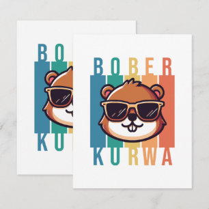 Cartão De Informações Beaver com óculos escuros
