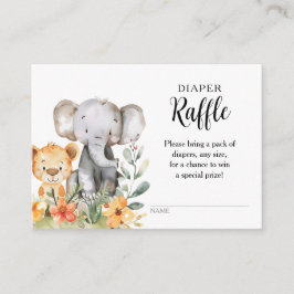 Cartão De Informações Bebê Animal Selle Safari Fralda Raffle
