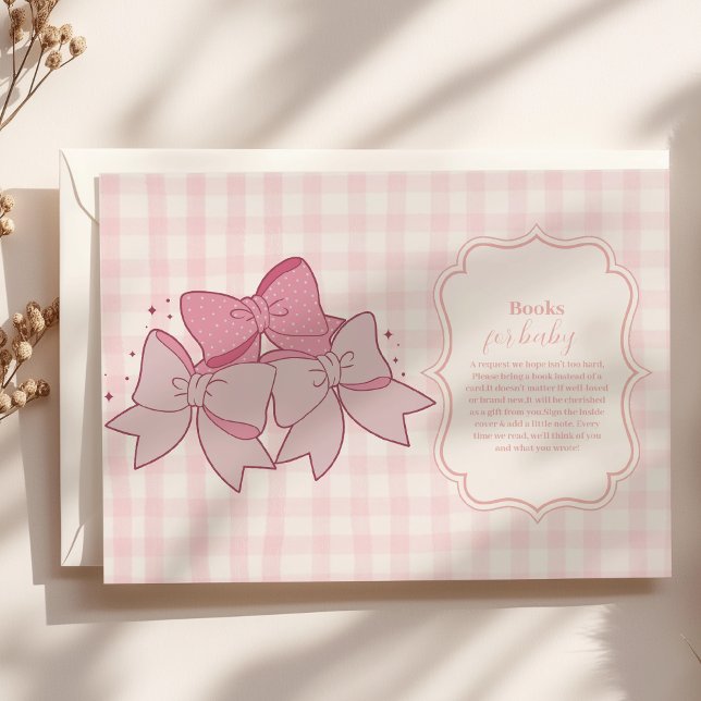 Cartão De Informações Bebê, Arco de aquarela rosa, deve livros (Criador carregado)