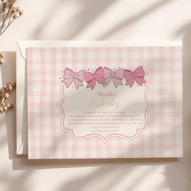 Cartão De Informações Bebê, Arco de aquarela rosa, deve livros (Criador carregado)