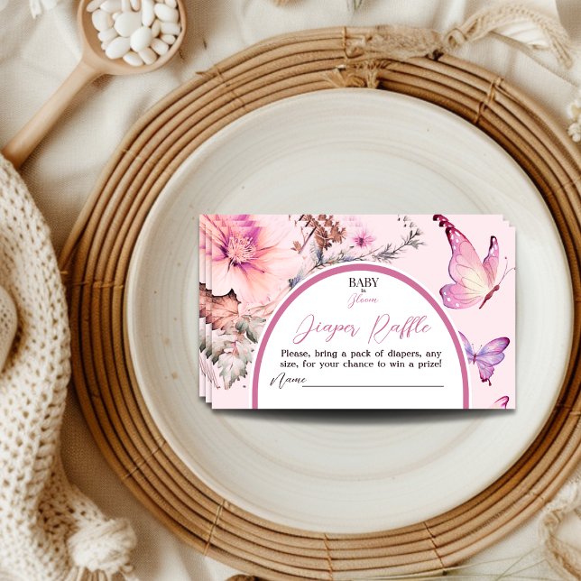 Cartão De Informações Bebê borboleta em Fralda de sangue Raffle (Criador carregado)