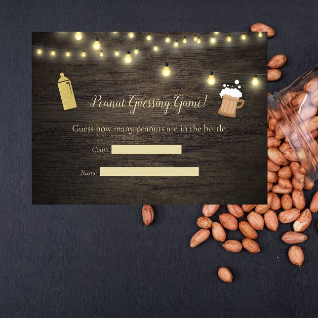 Cartão De Informações Bebê Criando Dourado Chá de fraldas de Jogo (Criador carregado)