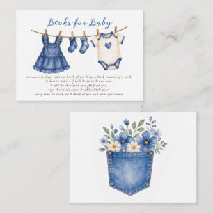 Cartão De Informações Bebê de Blue Jean Menina Chamada Livro Pedido de C